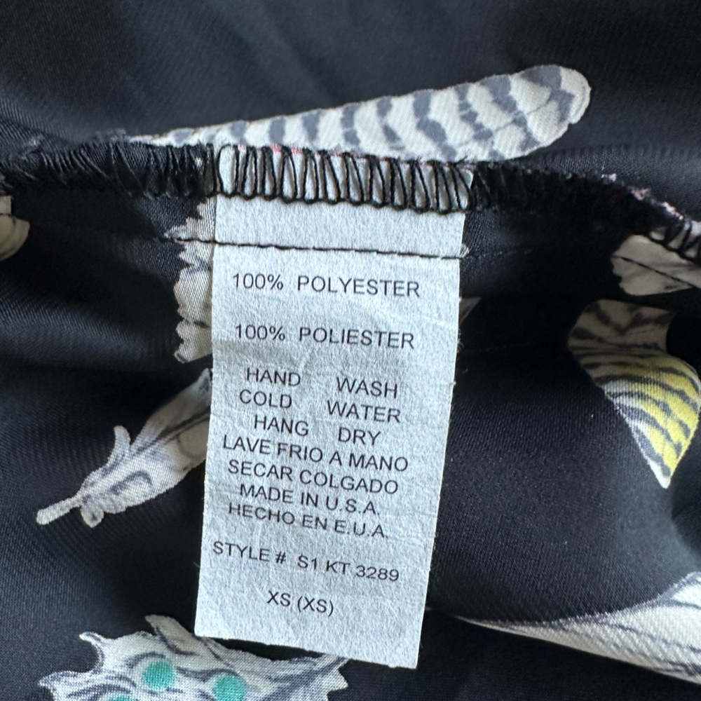 Anthropology Greylin Black Feather Print Halter Tank Top - Picture 7 of 8